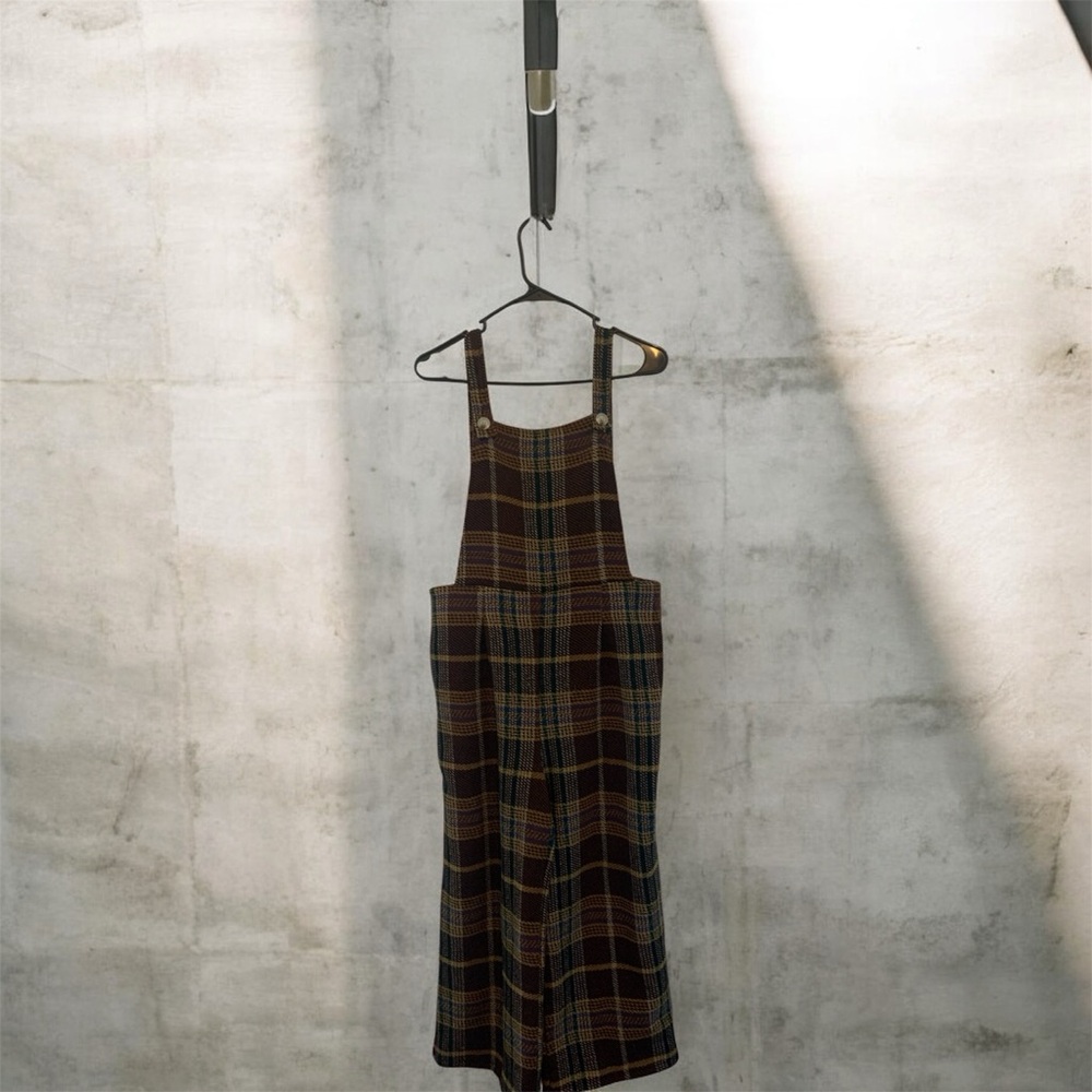Cider Plaid Jumpsuit in Brown and Black